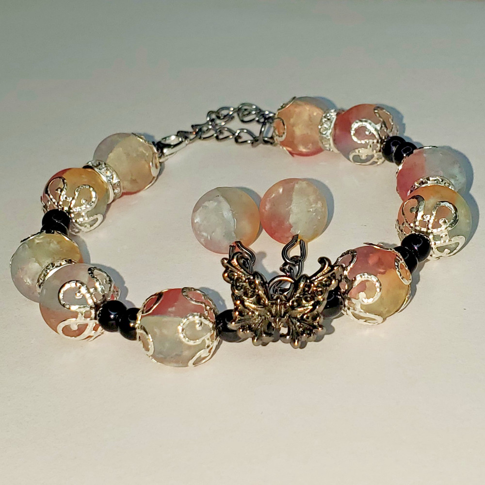 Hand crafted artisan unique gemstone bracelet