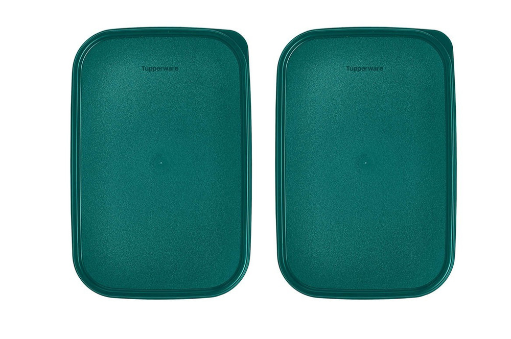 2 GREEN Tupperware NEW! Modular Mates Replacement Rectangle Seals Lids #1610