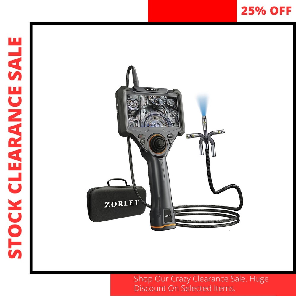 360 Articulating Borescope Dual Lens 5in Screen Joystick