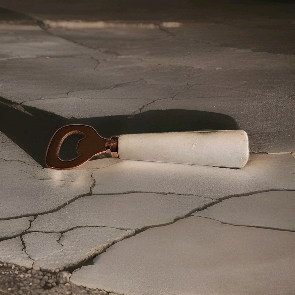 Marble Handle Bottle Opener Gold Toned