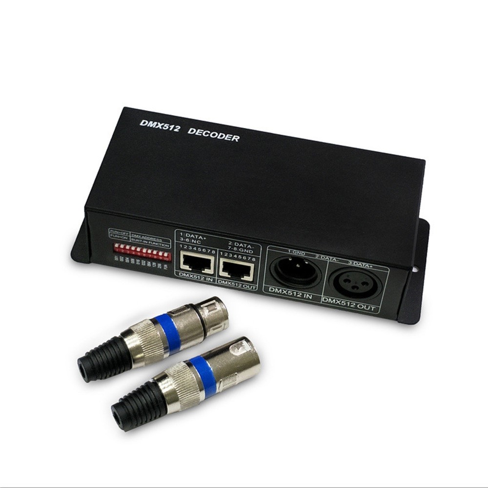 DC12V~24V LED RGBW DMX 512 Controller Decoder Dimmer 4 Channel 8A Stripe Light M