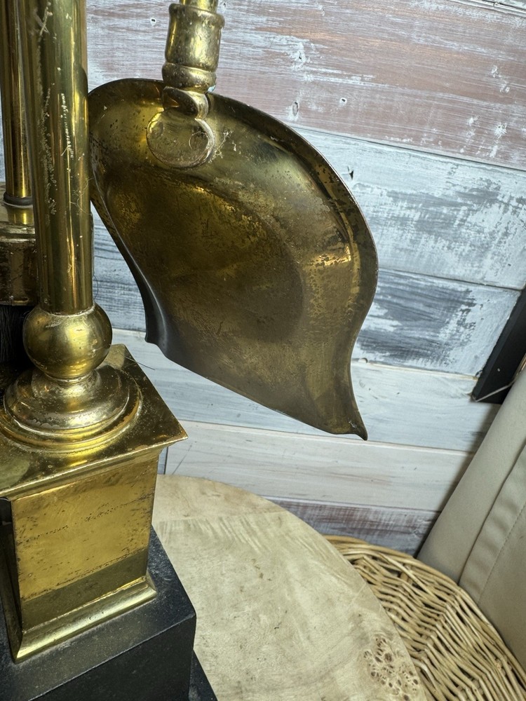 Vintage Brass American Eagle Fireplace Tools
