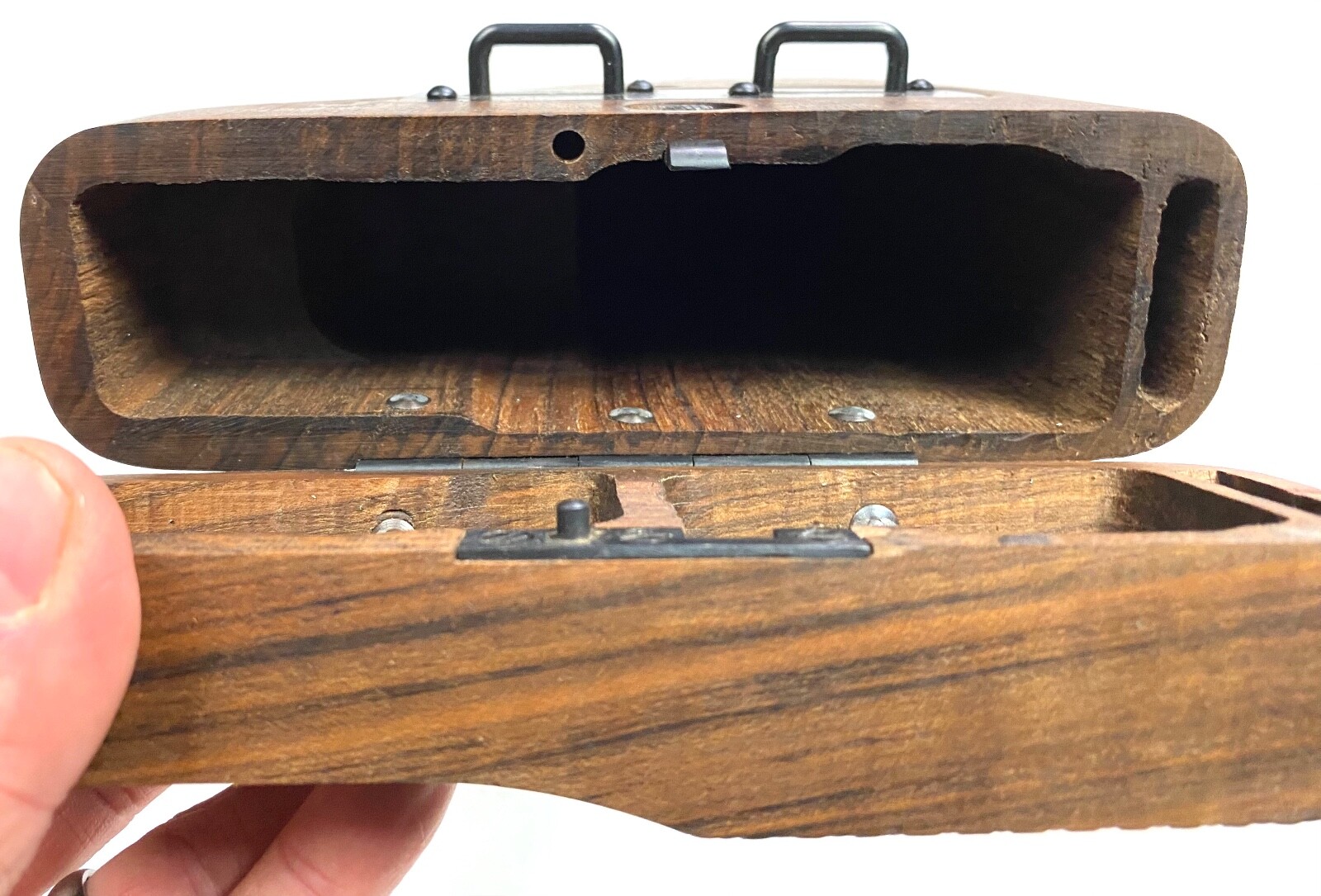 WWI WWII GERMAN P08 LUGER ENCLOSED PISTOL WOODEN HOLSTER