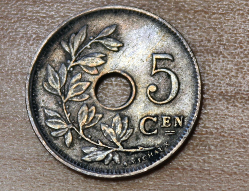 1924 Belgium 5 Centimes Dutch text