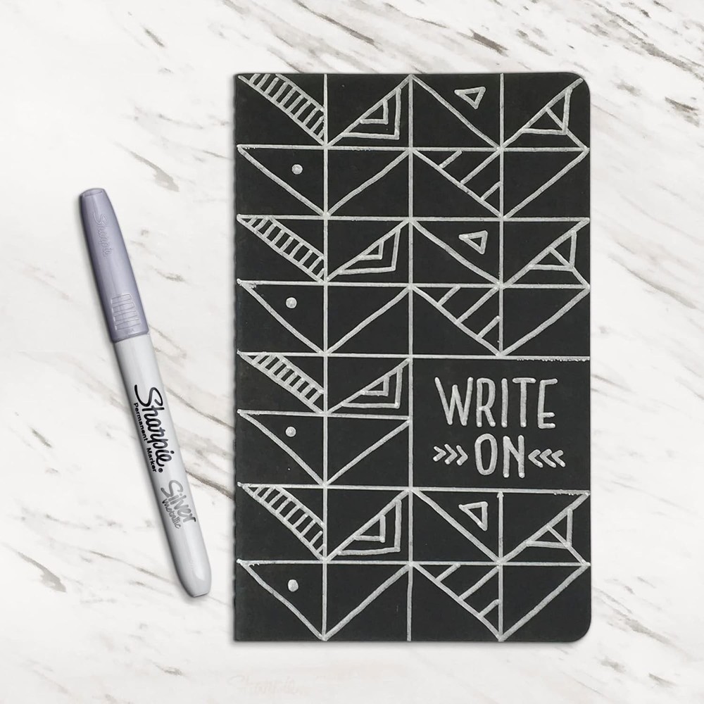 39109PP Metallic Permanent Markers Fine Point Silver 4 Count
