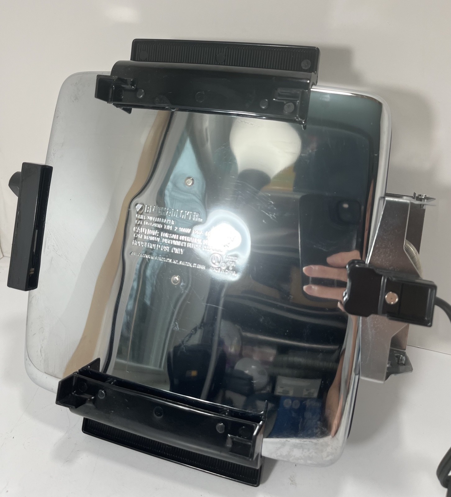 BLACK & DECKER Grill Waffle Baker Maker Iron G48TD Type 2 Chrome - TESTED 🧇