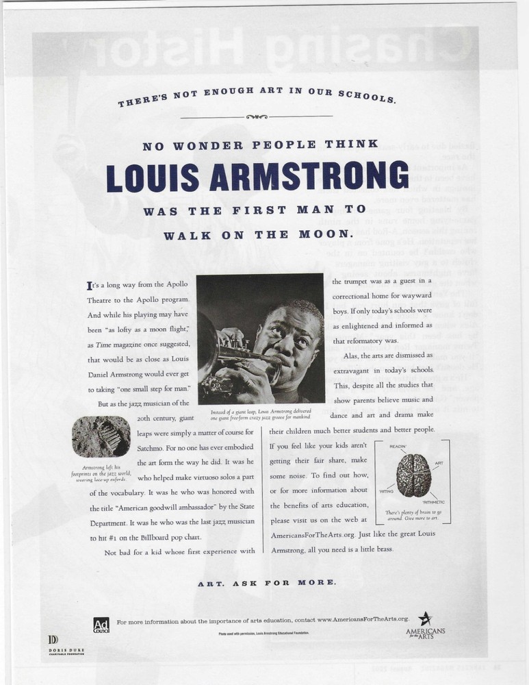 LOUIS ARMSTRONG ORIGINAL PRINT AD