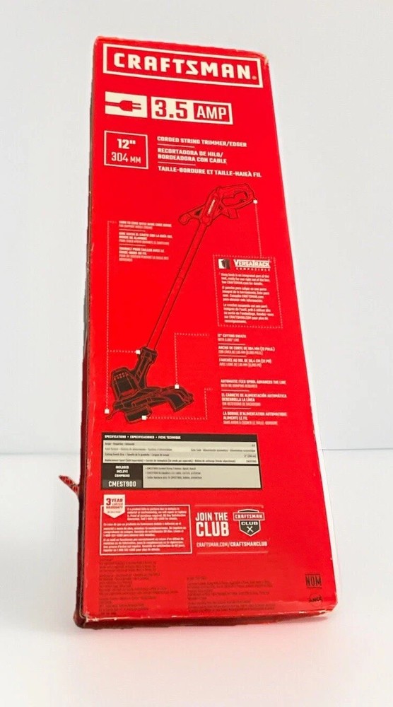 CRAFTSMAN 12" CORDED STRING TRIMMER 3.5 AMP