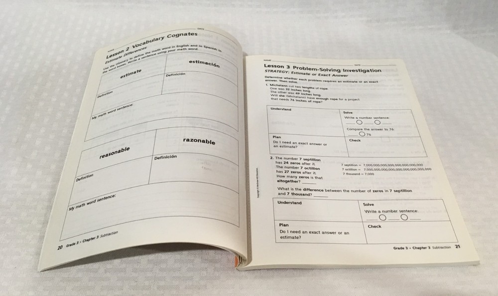 MCGRAW HILL / MY MATH / INTERACTIVE GUIDE / STUDENT WORKBOOK / GRADE 3