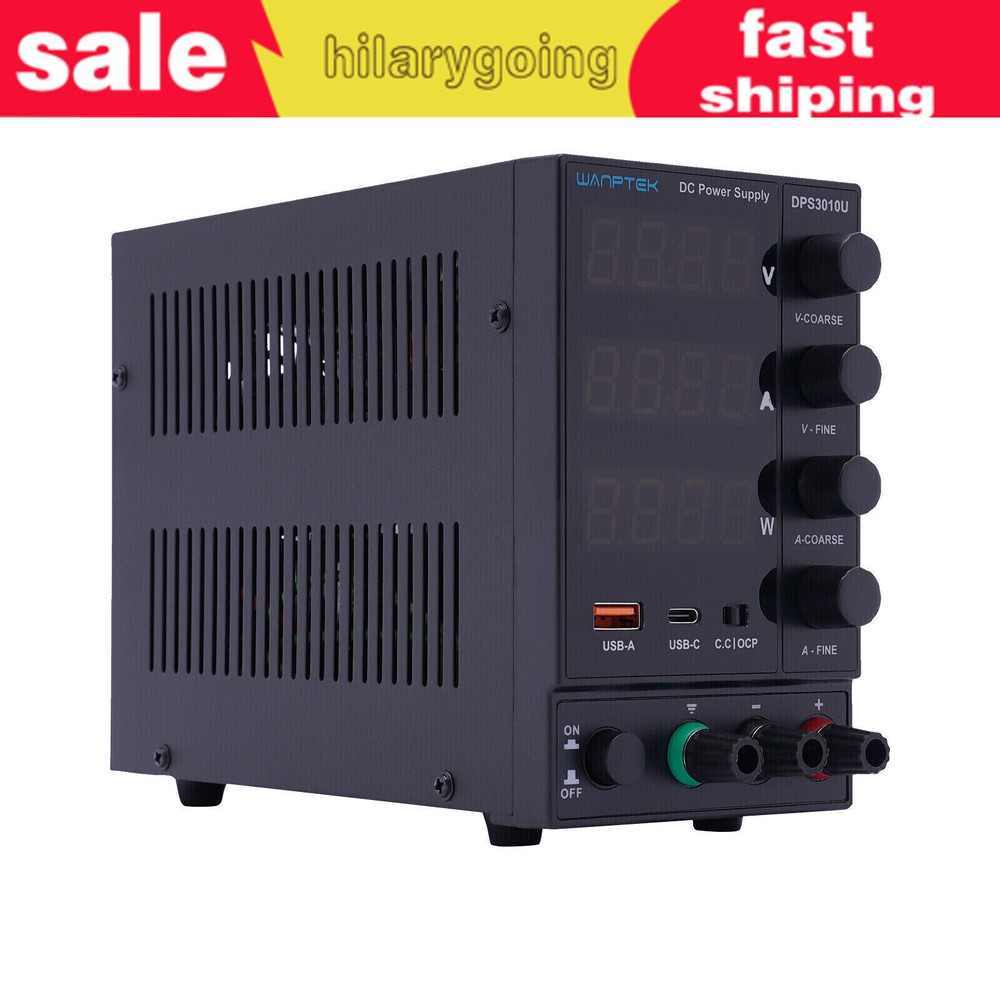 0-30V 0-10A DC Power Supply Lab Variable Adjustable Regulated Bench Switching