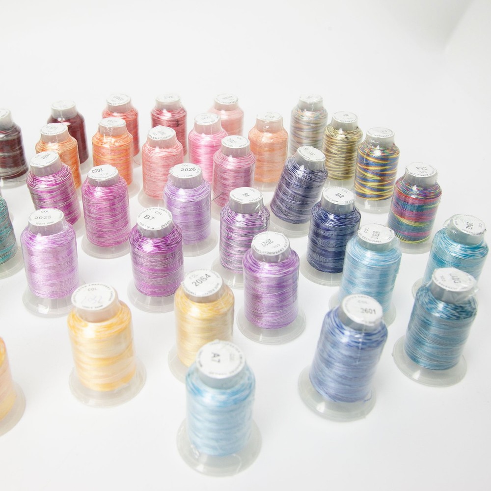 Variegated Machine Embroidery Thread Lot 70 Spools 500m