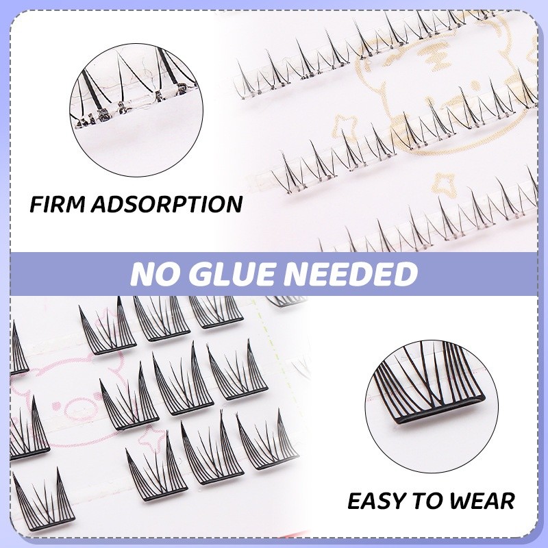 12 Styles Segmented Self-Adhesive False Eyelashes – Mixed Set No Glue