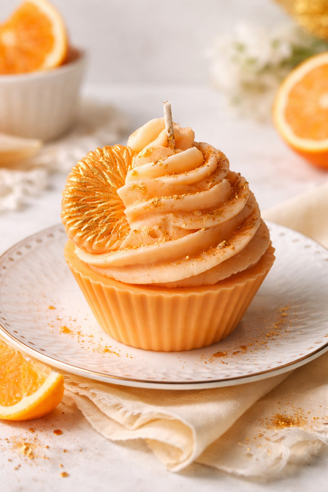 Orange Cream Cupcake Candle