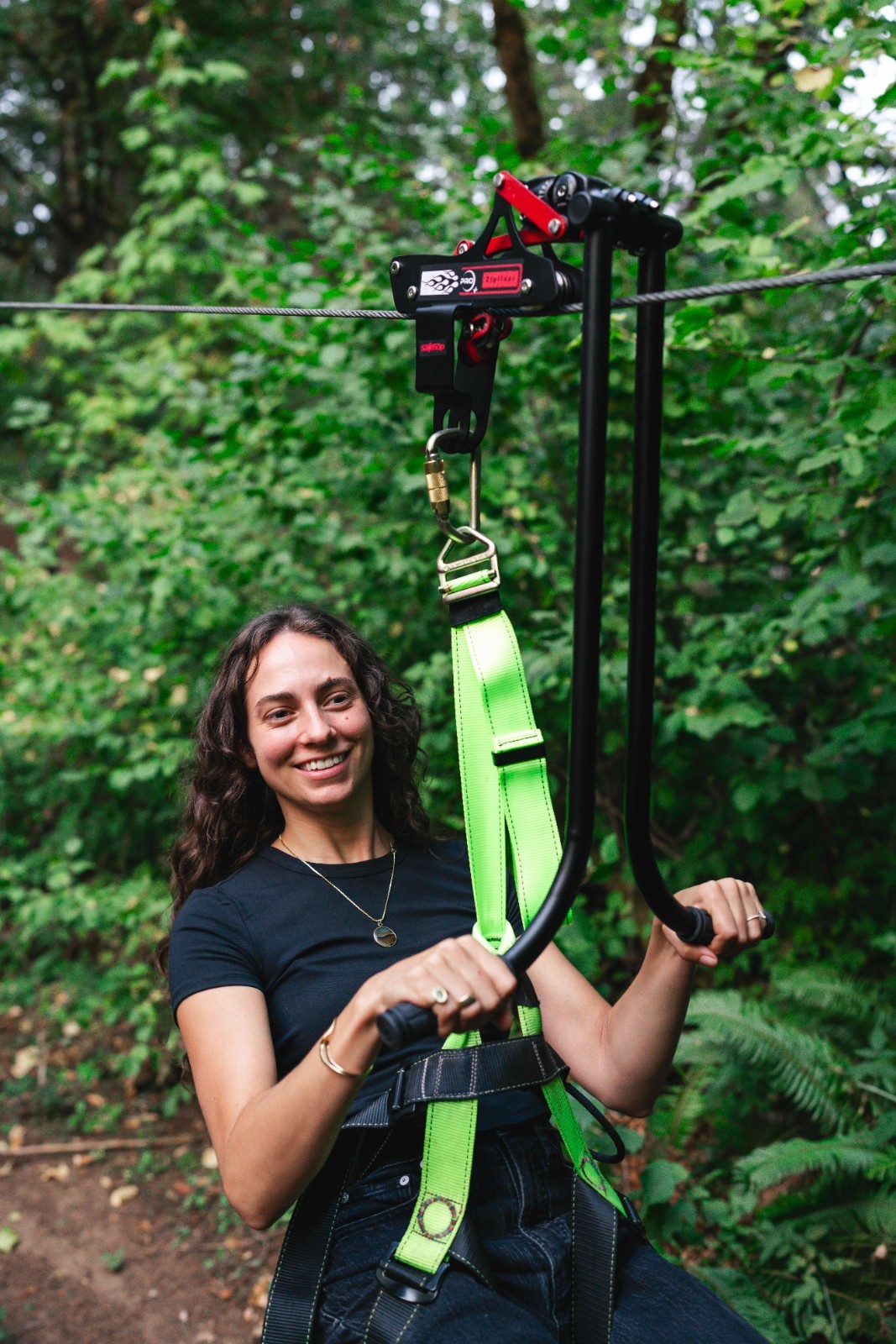 Zip line Trolley Pro II  (Bundle) Includes  Trolley, harness, carabiner, lanyard