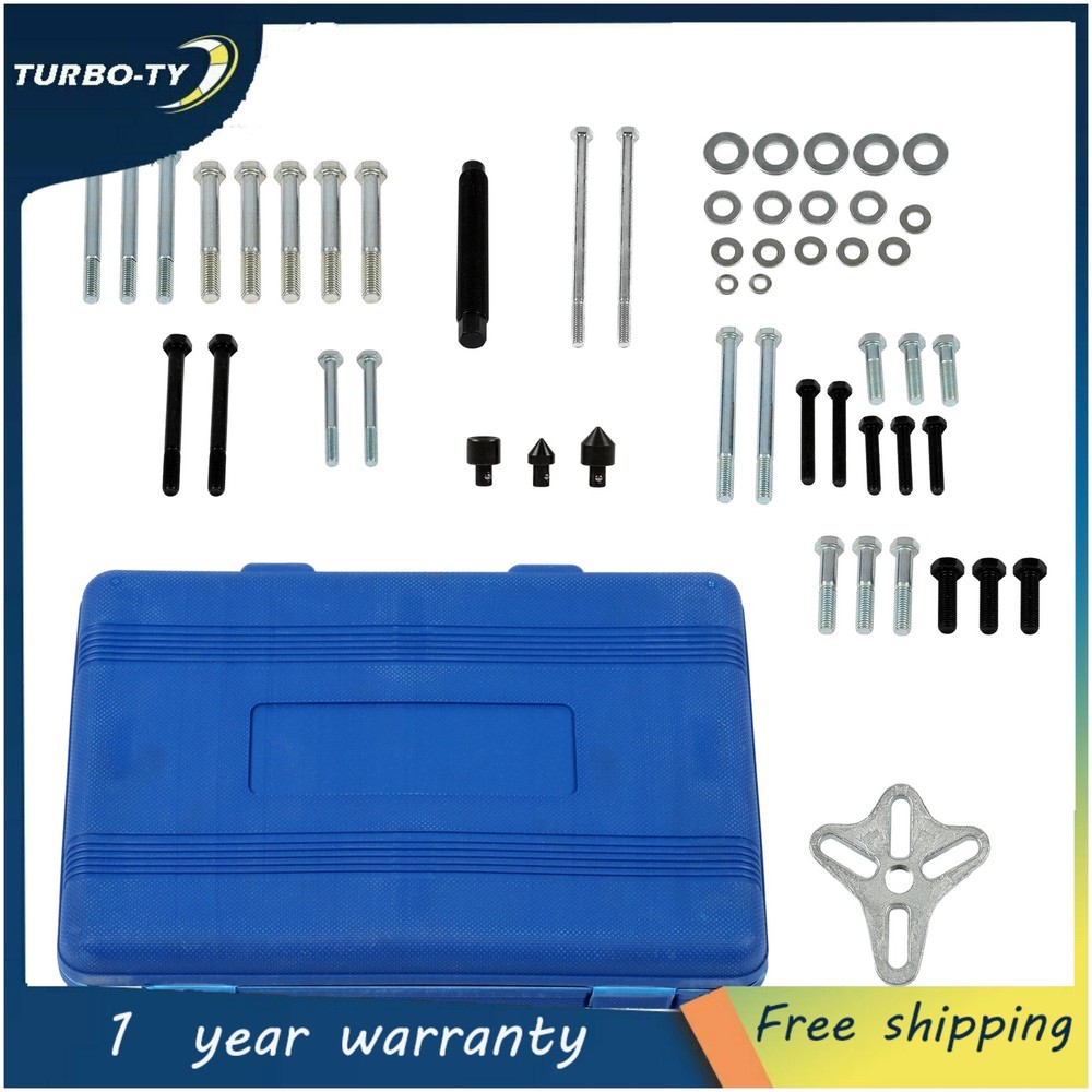 46Pc Harmonic Balancer Gear Puller Steering Wheel Kit with Case