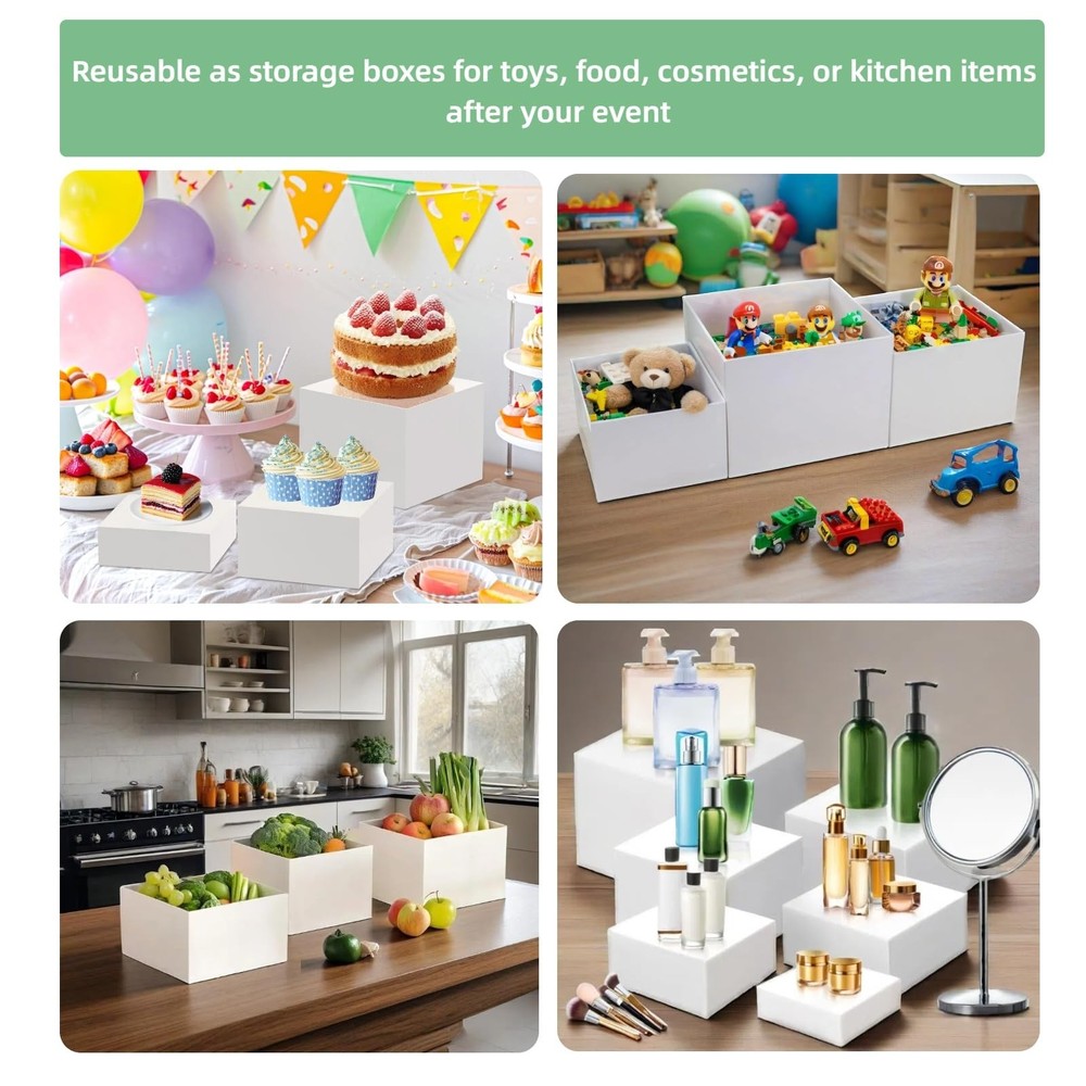 6 PCS Buffet Risers and Stands, Food Risers for Buffet Table, Acrylic Nesting...