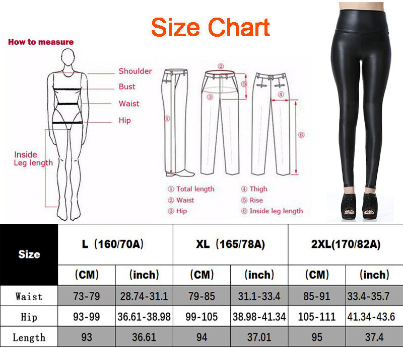 Women Stretchy Faux Leather Leggings Casual PU Pants High Waist Pencil Trousers
