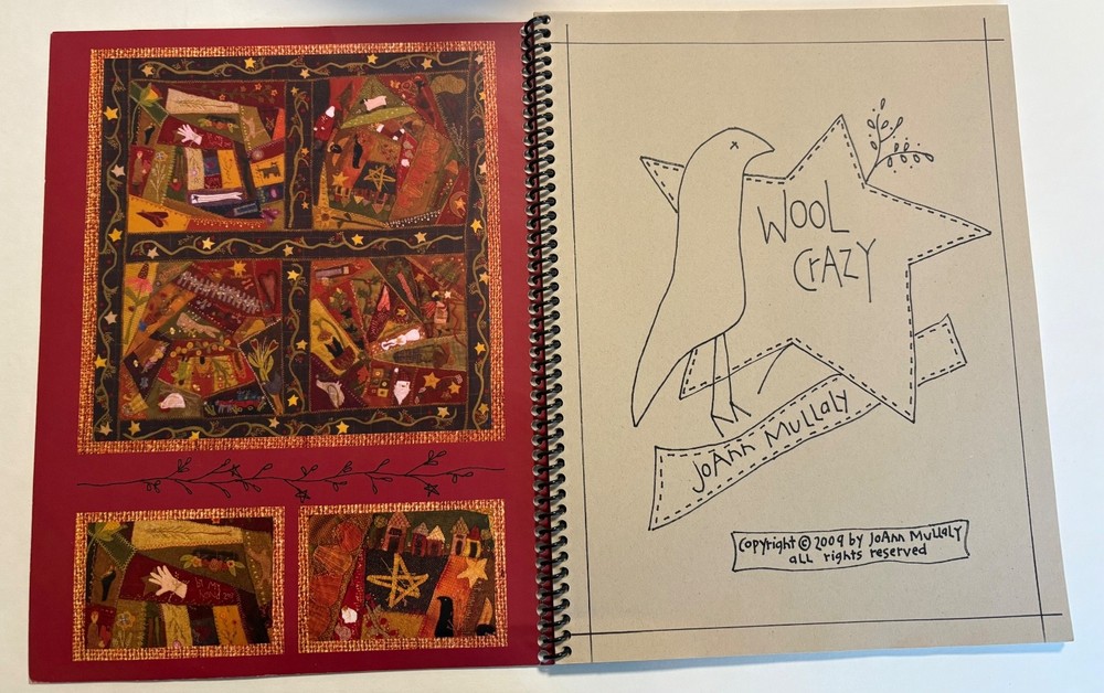 OOP “Wool Crazy”wool applique book by JoAnn Mullaly