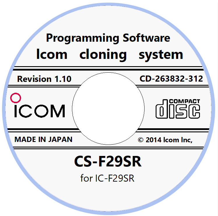 Icom CS-F29SR Revision 1.10 Programming Software for Icom IC-F29SR