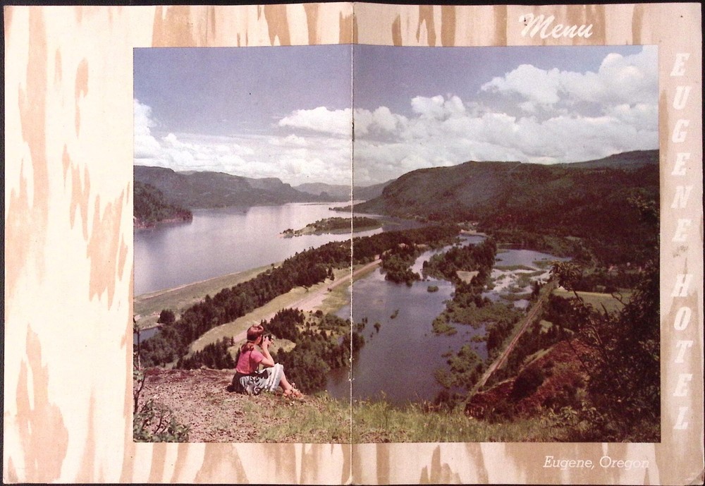 1954 Eugene Hotel Eugene OR Dinner Menu Cocktail Menu Wine List