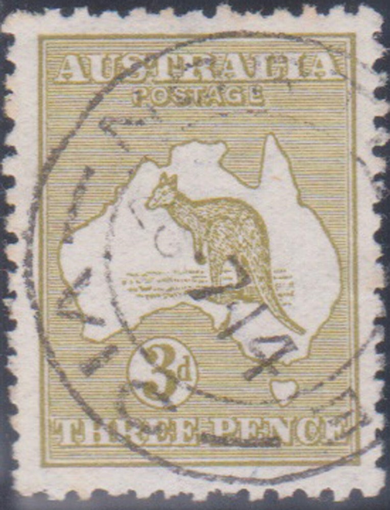 (F236-102) 1913 v3d olive Kangaroo stamp (DA)