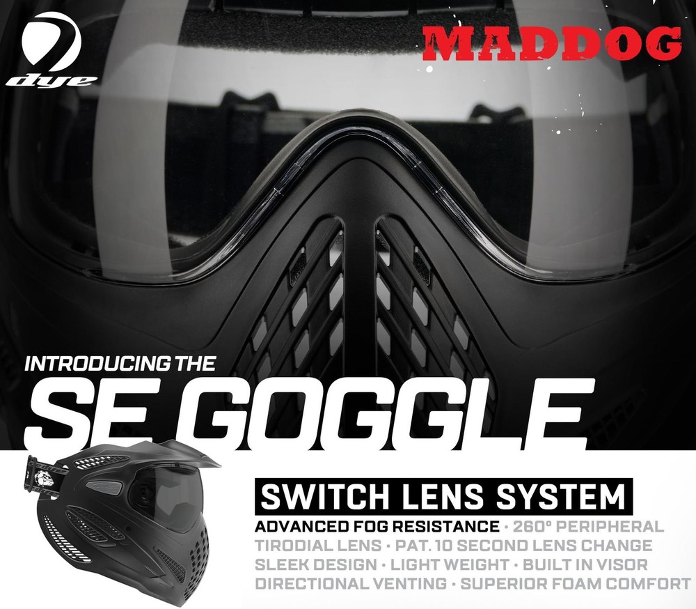 Maddog Dye SE Special Edition Paintball Mask Goggle System | Replaceable SLS ...