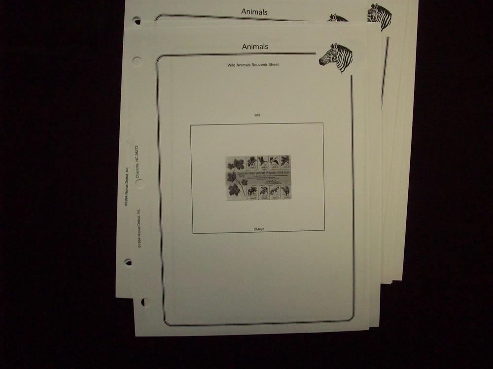 Minkus 100 Topical Album Pages - Animals 8-1/2" x 11" New Unopened Packages! |