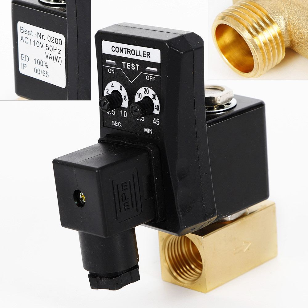 Compressor Automatic Electronic Timed Air Tank Timing Water Drain Valve Timer US