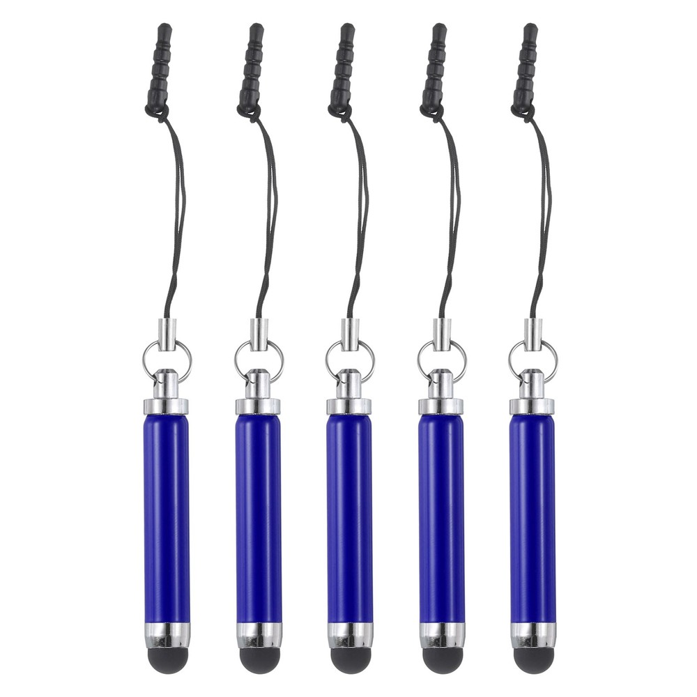 5pcs Metallic Stylus Pen Retractable Capacitive Pens, Dark Blue
