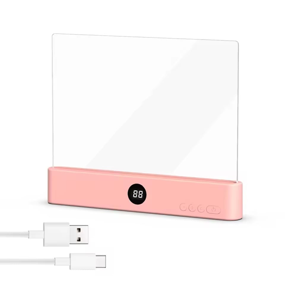 LED Book Reading Light Flat Panel Rechargeable Night Vision Dimmable Timer USB