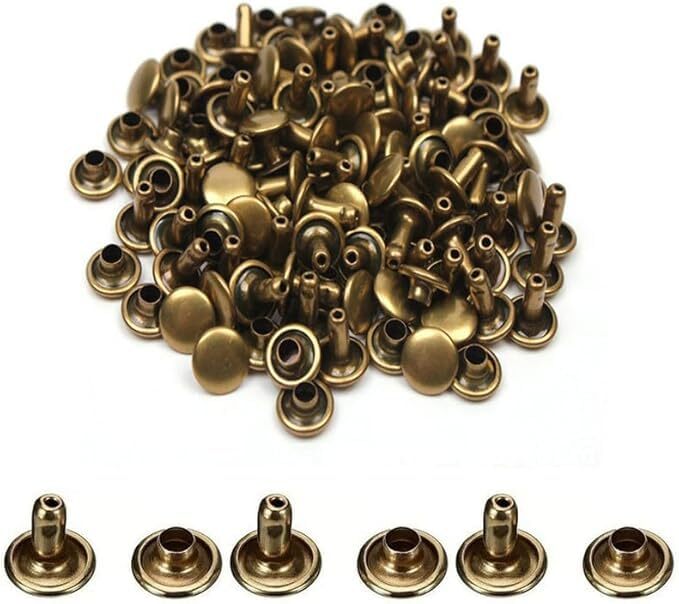 200Sets Leather RivetsBronze Metal Double Cap Rivets Snaps Studs for Clothes ...