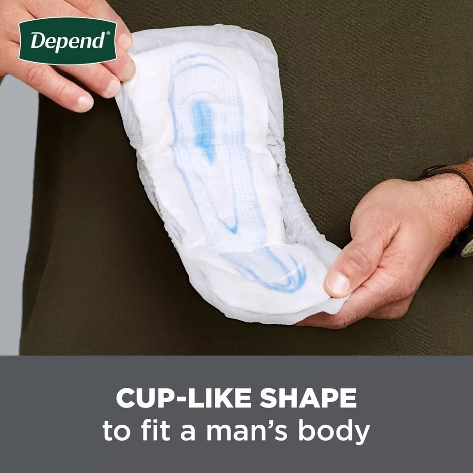 Depend Incontinence Guards/Bladder Control Pads for Men, Maximum Absorbency, 168