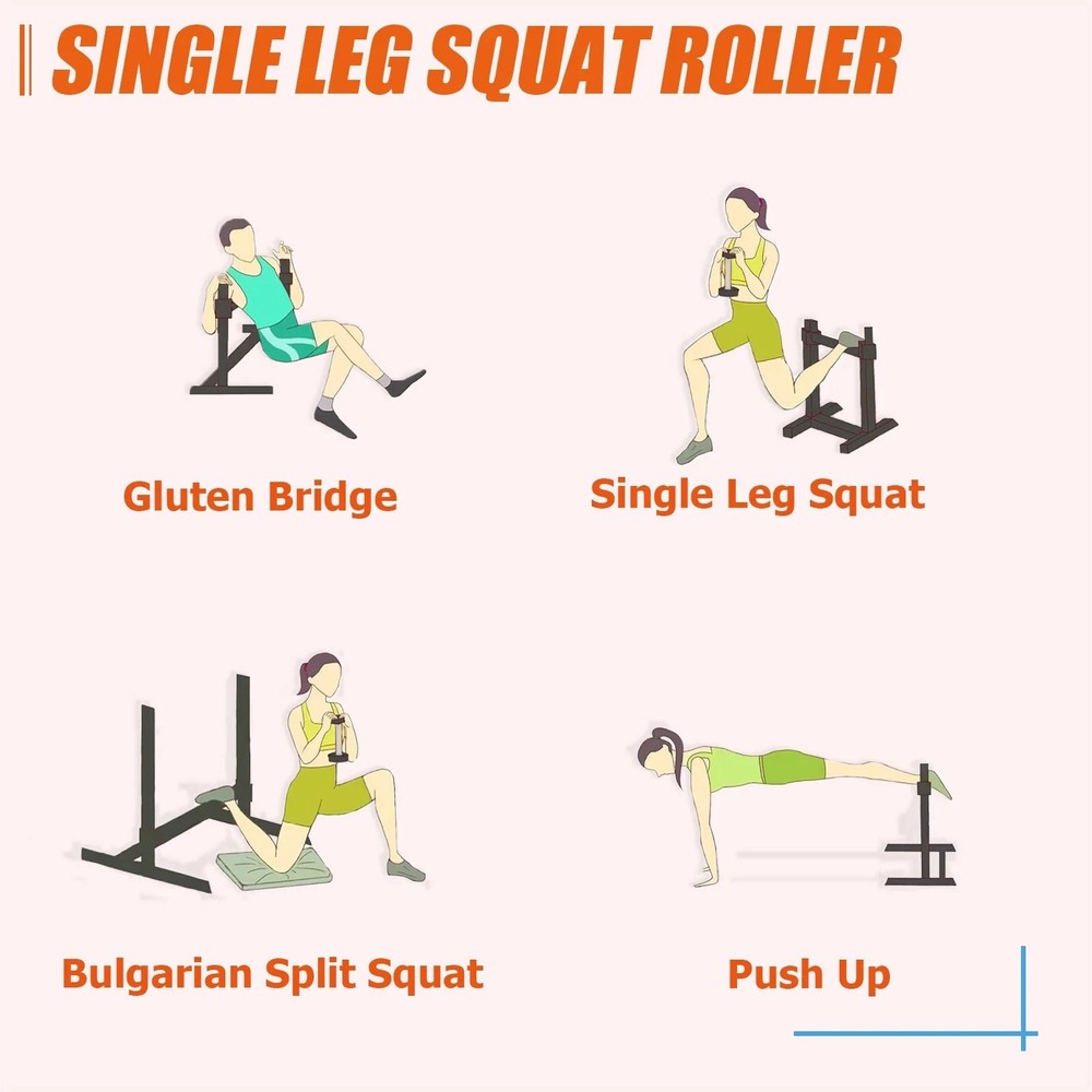 Bulgarian Split Squat Stand – Adjustable Height Gym Leg Strength Training