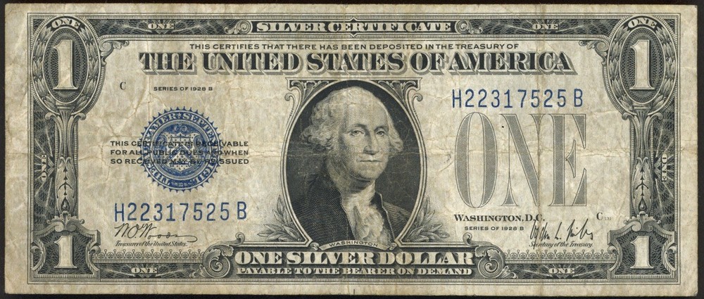 1928 B $1 One Dollar FUNNYBACK Silver Certificate Note Fr#1602