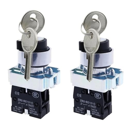 Key Switch 2 Position Maintained Rotary Key Switch 10A 440V XB2 1NO Latching