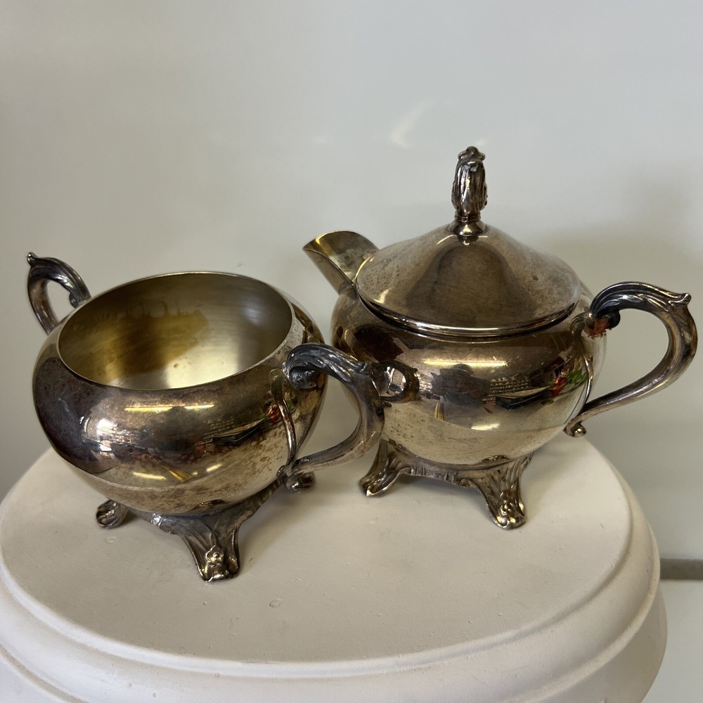FB Rogers Silver  Coffee Cream & Sugar Bowl