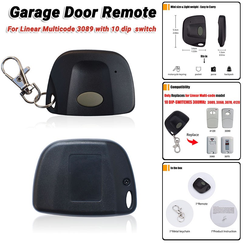 Multi-Code 3089 MultiCode 308911 for Linear MCS308911 Garage Gate Remote 300mhz