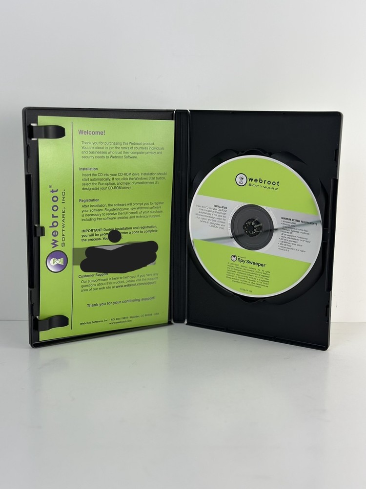 Vintage Webroot Spy Sweeper Software Boxed PC Security – Collectible Retro Tech