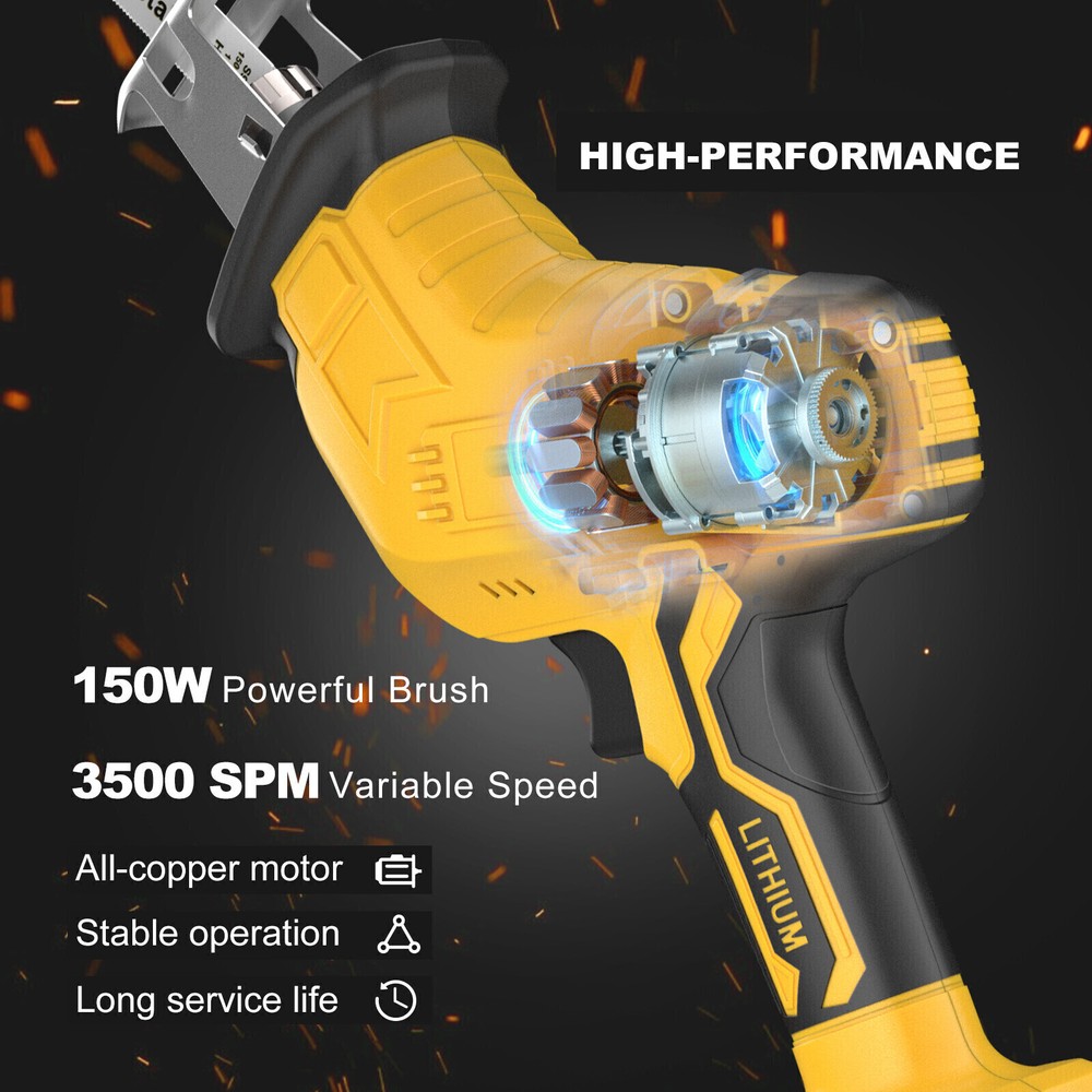 Brushless Cordless Reciprocating Saw For Dewalt 20V Max Variable Speed Tool Only