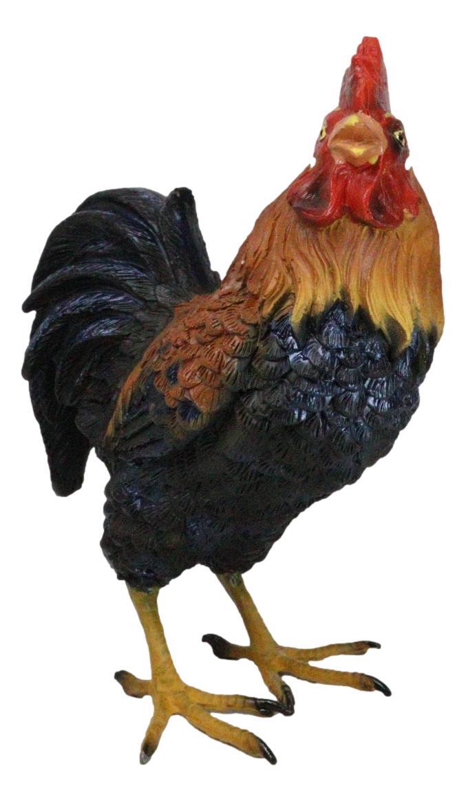 Rustic Western Proud Country Farm Colorful Chicken Rooster Figurine 5.25" Tall