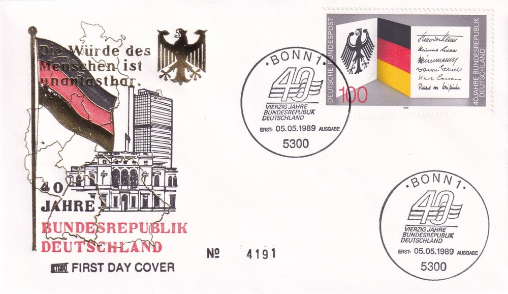 ⭐ 1989 Bonn Germany - First Day cover FDC - Ersttagsbrief ⭐ E458