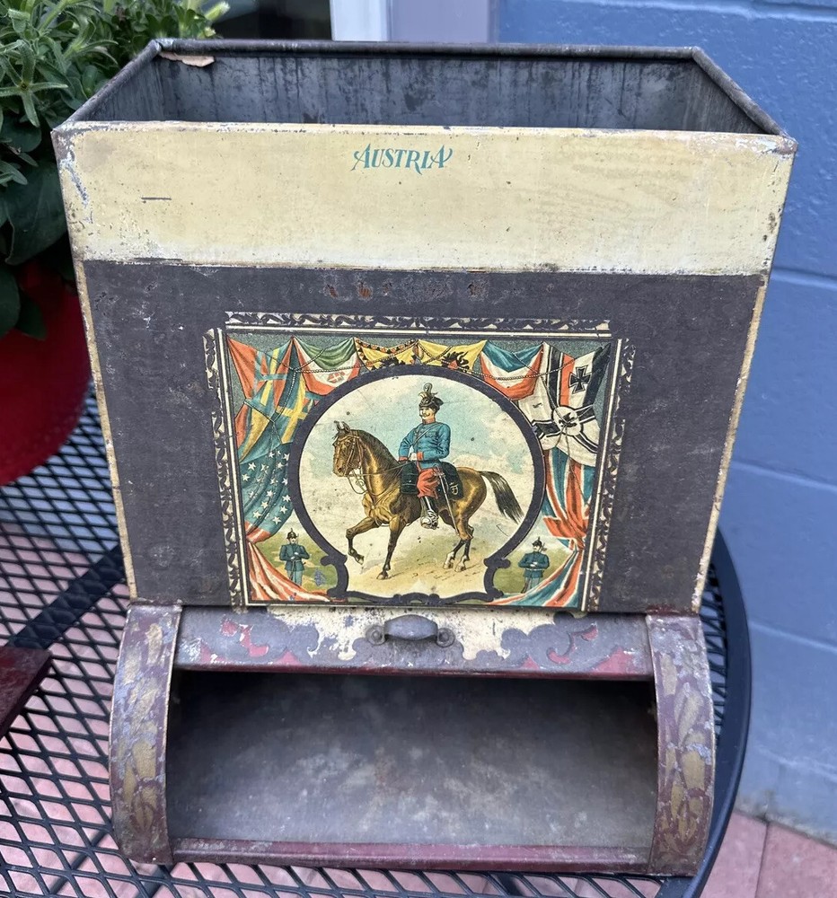 Antique Tin Toleware Store Display Spice Container Austria