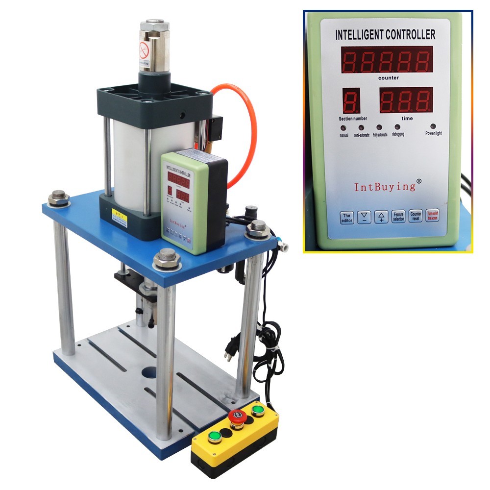 Pneumatic Punch Press Machine Adjustable Cylinder Stroke 4 Columns 2 Plates 110V