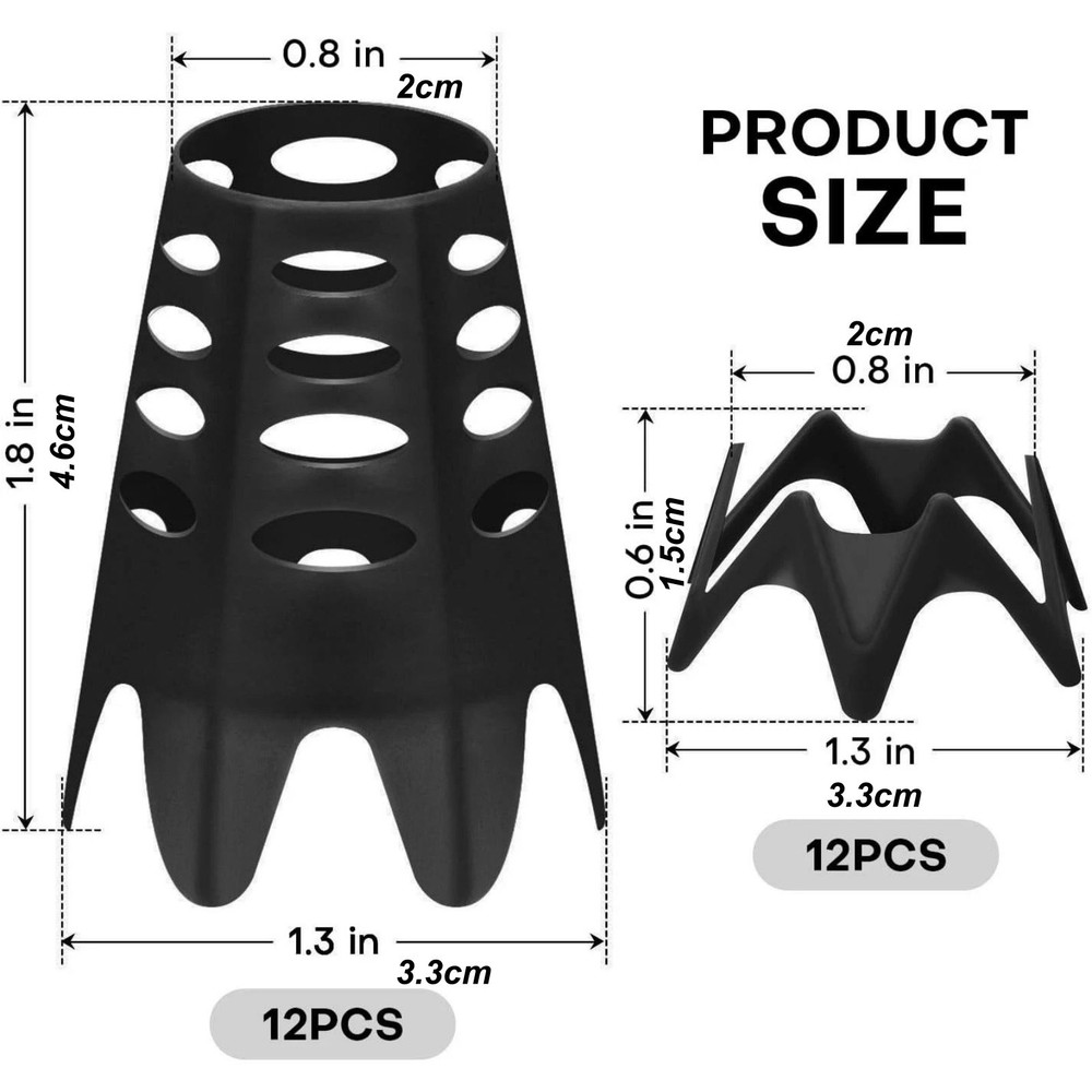 24-Pack Adjustable Height Golf Tees Black Plastic for Practice and Training