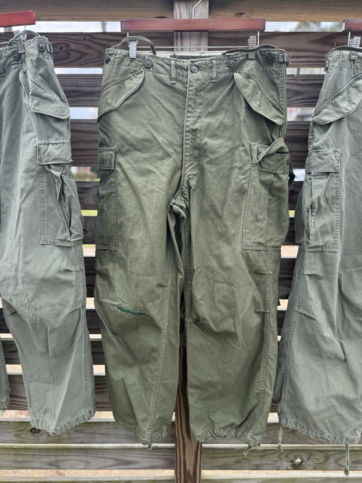 US Military M-1951 Field Trousers Korean War Era Regular Medium Green - 3 pairs