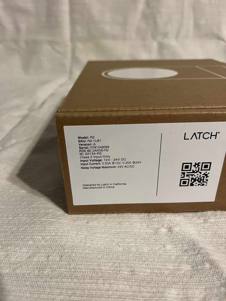 Latch R Series Model R2 Reader, UNOPENED Box Intelligent Door Manager. Black