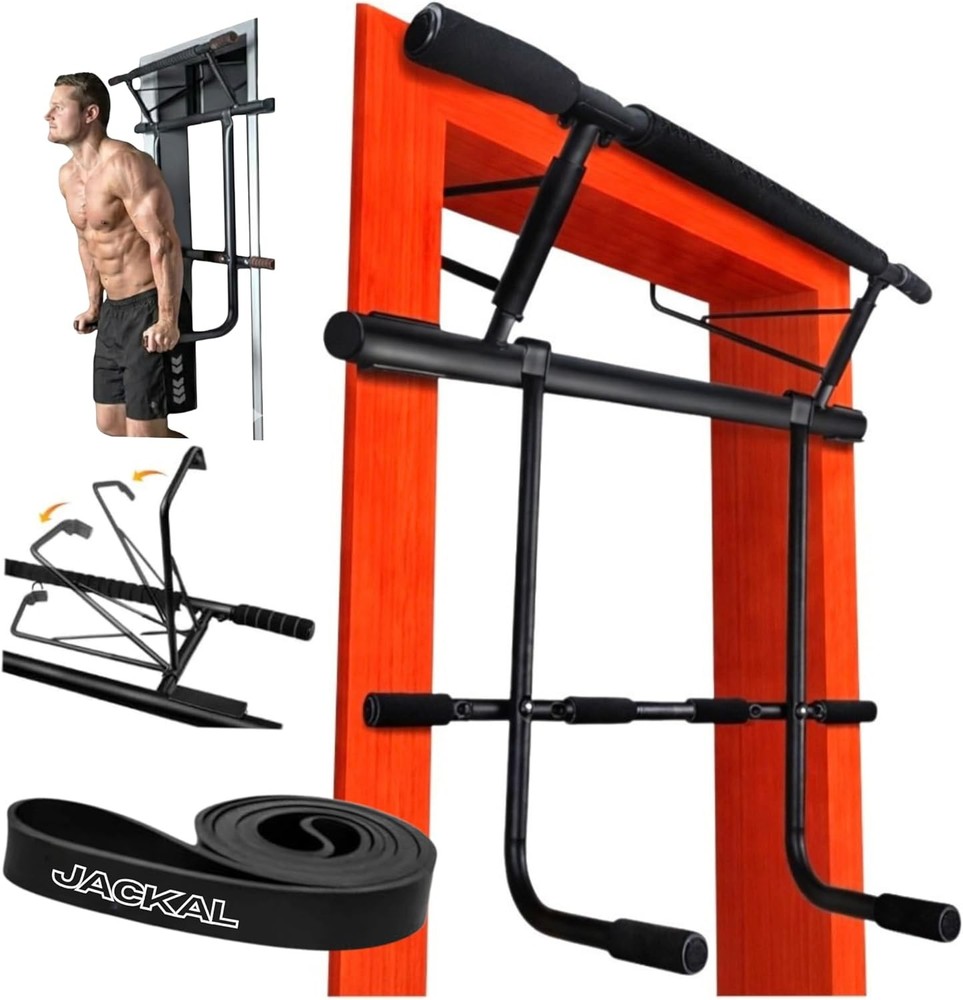 JACKAL Doorway Pullup and Dip Bar Station with Folding Storage
