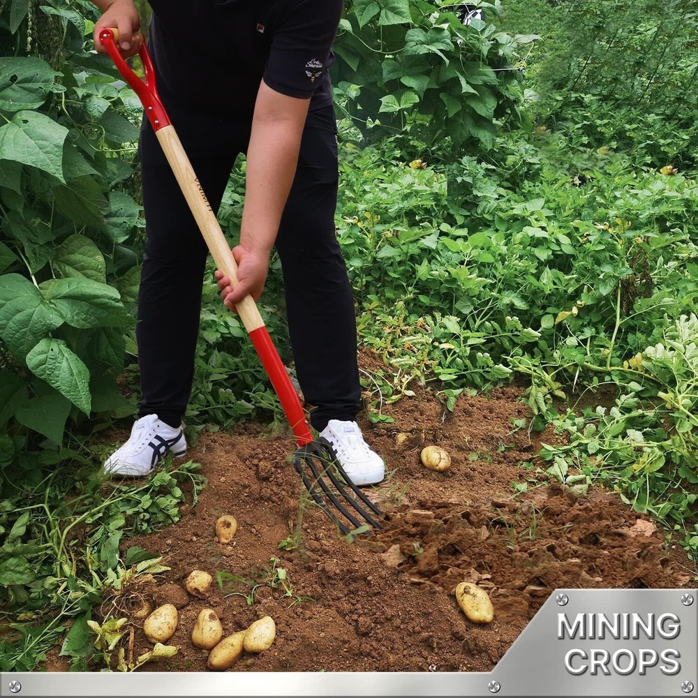 45-Inch Multi-Functional Steel Spading Fork – Perfect for Any Garden Task
