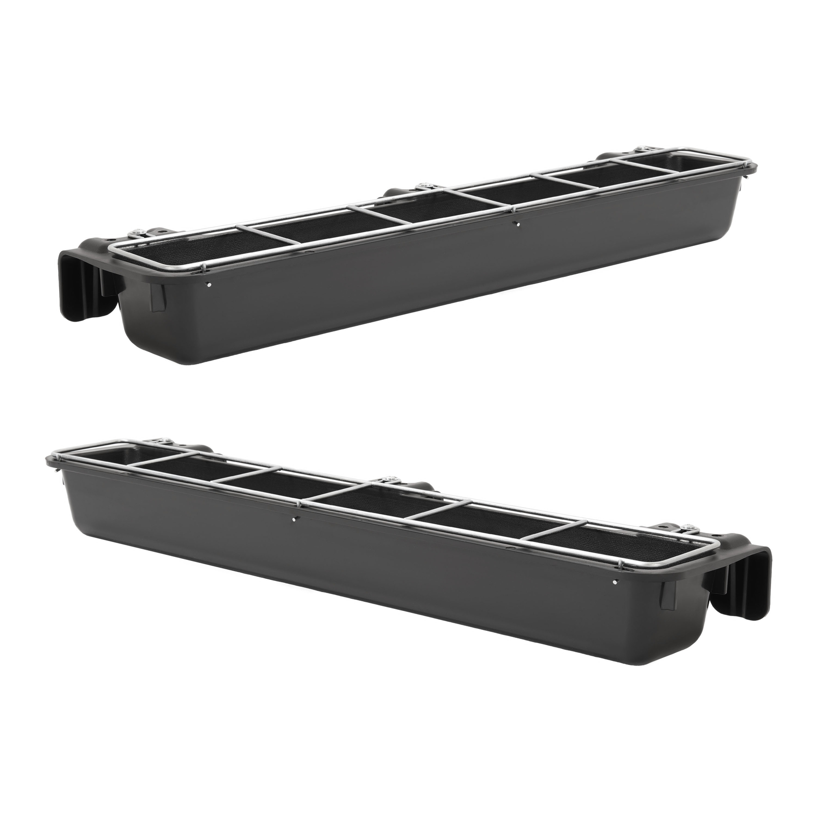 2 Pack Black Hook Over Goat Trough 9 Quart Livestock Feeder For Sheep Alpaca