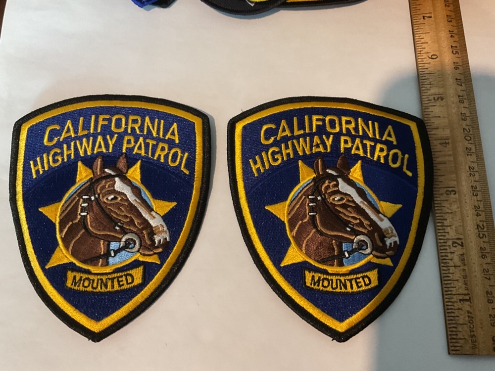 California Highway Patrol Mounted collectable Patch Set 2 pieces
